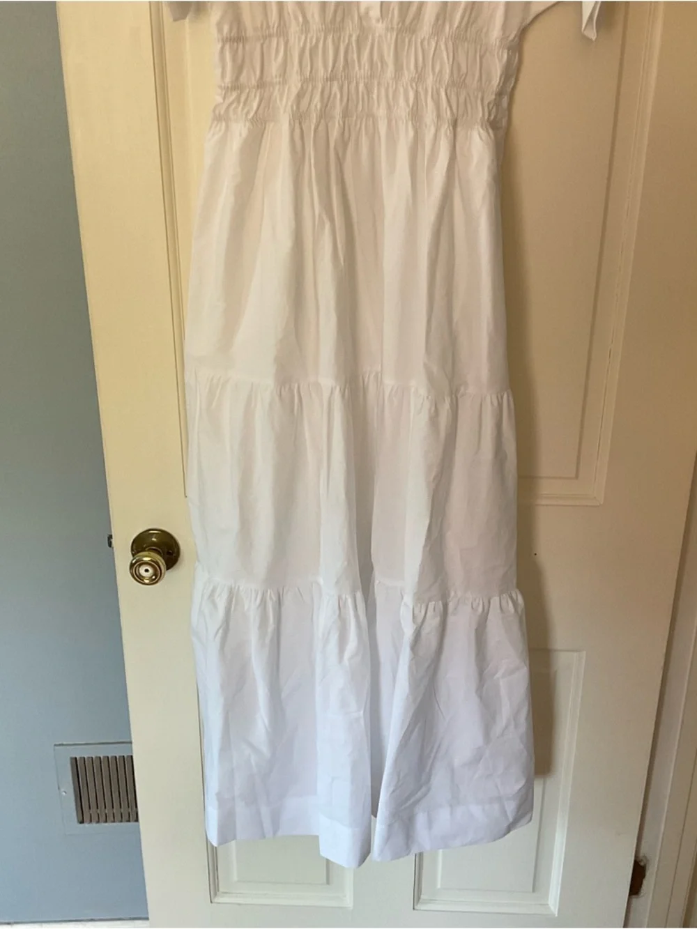 Anthropologie The Somerset Maxi Dress White S NWT Tiered Smocked Boho Ethereal - Picture 7 of 11